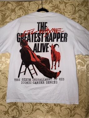 White Lil Wayne 'The Greatest Rapper Alive' Graphic Tee